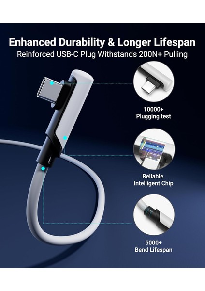 3 M Usb-C Vr Kablo – Quest2/quest Pro/pico 4 Uyumlu Yüksek Hızlı Bağlantı Kablosu