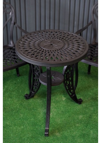 Istanbul Masa Takımı Ø60 cm Yuvarlak Masa + 2 Adet Istanbul Koltuk Ferforje Görünümlü Set modelleri