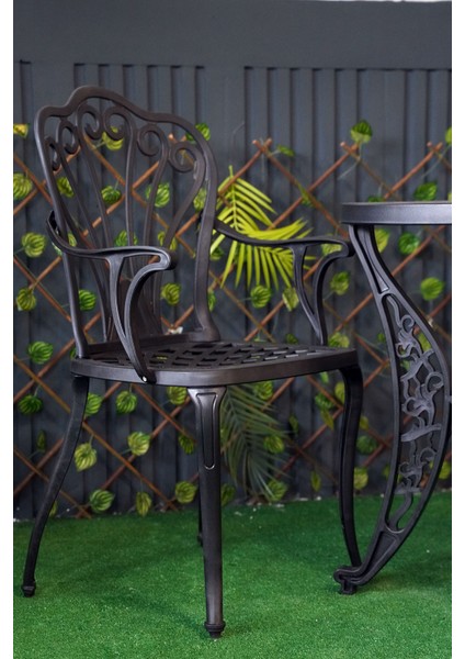 Istanbul Masa Takımı Ø60 cm Yuvarlak Masa + 2 Adet Istanbul Koltuk Ferforje Görünümlü Set fırsatları