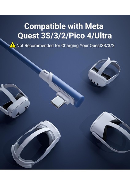 5 M Usb-C Vr Kablo – Quest2/quest Pro/pico 4 Uyumlu Yüksek Hızlı Bağlantı Kablosu