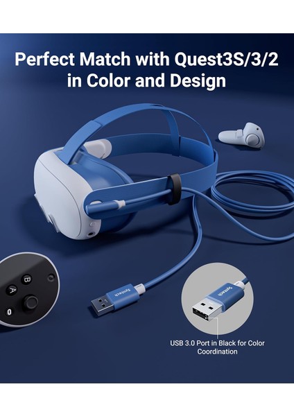 5 M Usb-C Vr Kablo – Quest2/quest Pro/pico 4 Uyumlu Yüksek Hızlı Bağlantı Kablosu