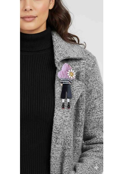 Trend Aksesuar: Figürlü Örgü Şapkalı Broş fiyatları