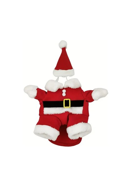 Şenlikli Noel Baba Köpek Kostüm Seti – Küçük Irklar Için Sıcak Polyester Tulum, Kazak Tasarım Evcil Hayvan Kıyafeti-L Beden fırsatları