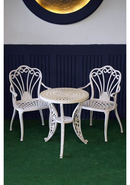 Istanbul Masa Takımı Ø60 cm Yuvarlak Masa + 2 Adet Istanbul Koltuk Ferforje Görünümlü Set fiyatları