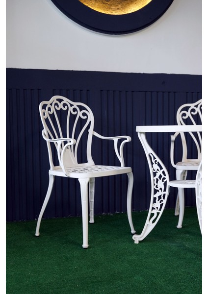 Istanbul Masa Takımı Ø60 cm Yuvarlak Masa + 2 Adet Istanbul Koltuk Ferforje Görünümlü Set modelleri