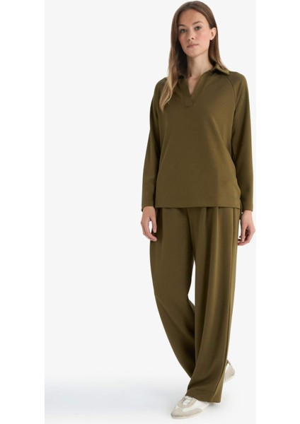 Barrel Fit Düz Paça Pantolon F9575AX25AU