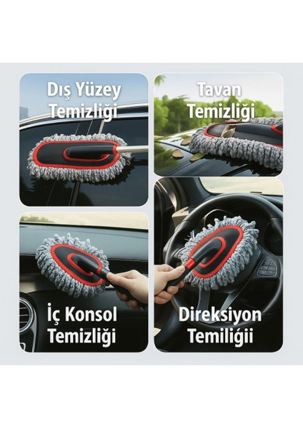 2 Adet Set Profesyonel Püsküllü Mikrofiber Araç Yıkama Fırçası Toz Alma Fırçası Araç Paspası modelleri