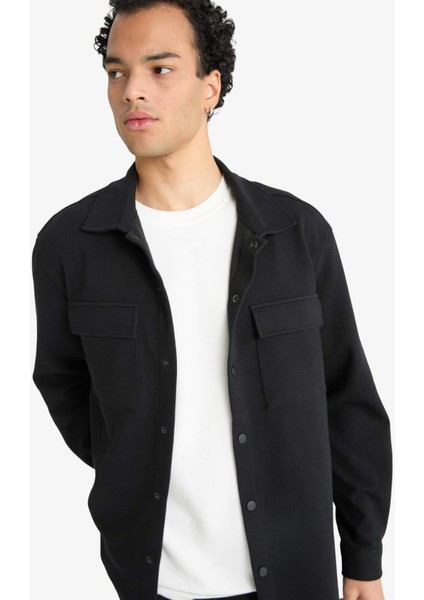Regular Fit Twill Gömlek Ceket E7689AX25AU