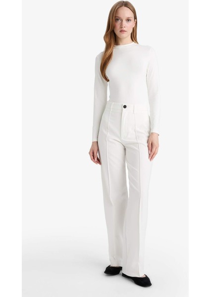 Slim Fit Dar Kesim Yarım Balıkçı Yaka Uzun Kollu Tunik