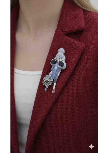 ​trend Aksesuar: Örgü Bereli, Akrilik Figür Broş