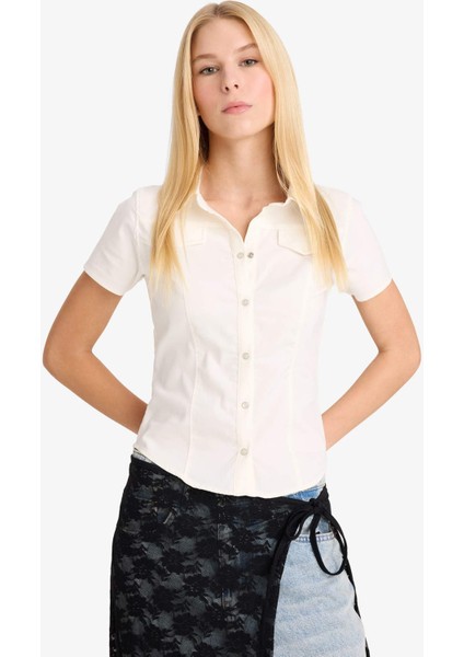 Fitted Kısa Kollu Gömlek F9877AX25AU