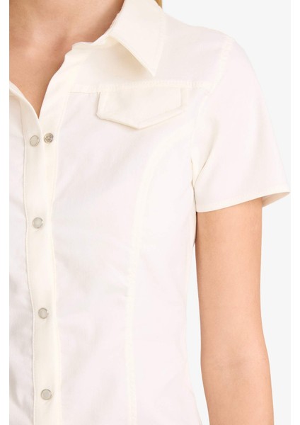 Fitted Kısa Kollu Gömlek F9877AX25AU