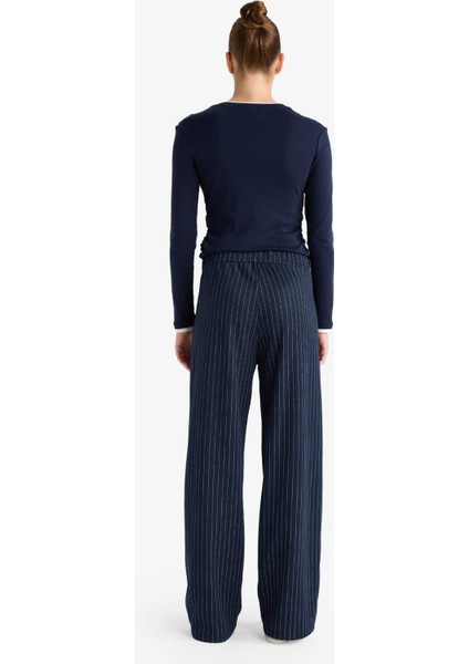 Wide Leg Çizgili Geniş Bol Paça Pantolon G1413AX25WN