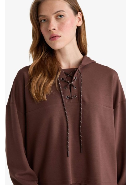 Modal Bağlama Detaylı Sweatshirt G0002AX25WN