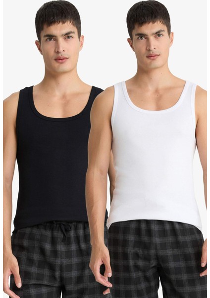 Slim Fit Dar Kesim Ribana 2'li Atlet Y9056AZ25WN