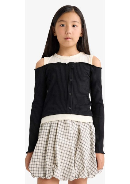 Kız Çocuk Dokuma Kareli Balon Etek G1606A825AU