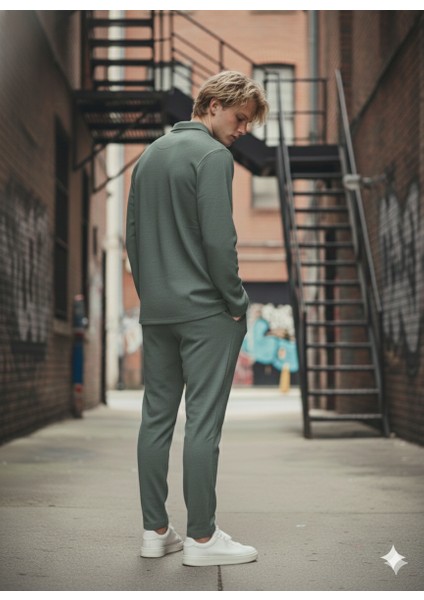 Unısex Gömlek Yaka Içi Pamuklu Cepli Regular Beli Lastikli 2'li Takım modelleri