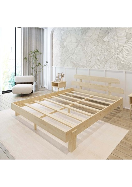 Lotus New Model Doğal Ahşap Karyola ve Iki Komodin Set fiyatları