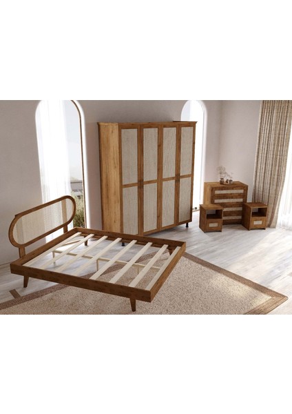 Padova Hazeran Ahşap Ceviz Karyola | Kolay Kurulum fırsatları