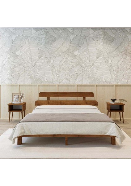 Lotus New Model Ceviz Renk Ahşap Karyola ve Iki Komodin Set fırsatları