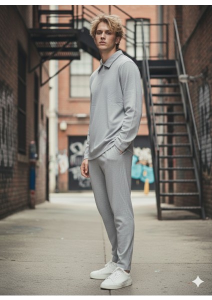 Unısex Gömlek Yaka Içi Pamuklu Cepli Regular Beli Lastikli 2'li Takım