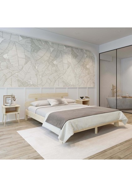 Lotus New Model Vernikli Ahşap Karyola ve Iki Komodin Set modelleri