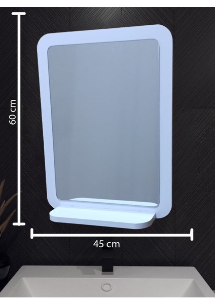 Dikey yuvarlak köşeli BANYO60X45 Wc Antre Koridor Yemek Odası Yatak Odası Salon Ofis Aynası