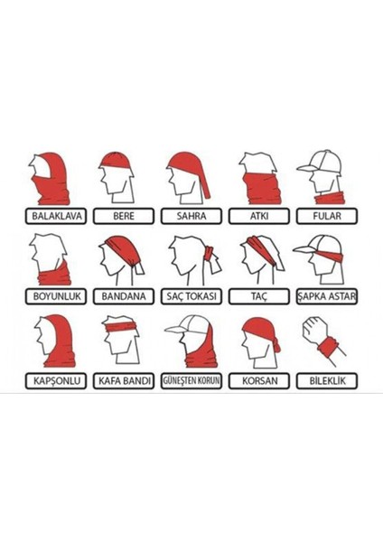 Extreme Outdoor Spor , Motorcu ve Bisiklet Kullananlara Özel Desenli Buff Boyunluk Bandana Balaklava (KURT-212) fiyatları