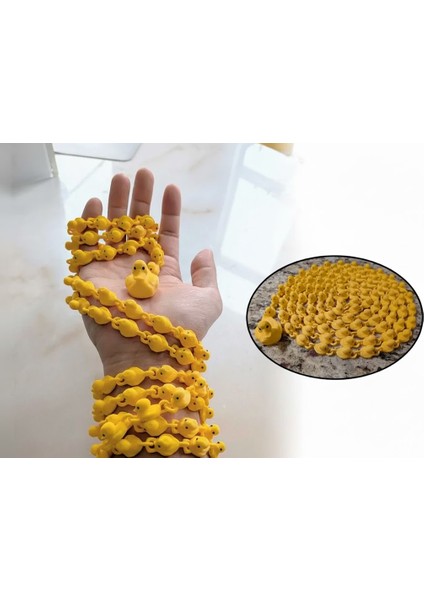 Nehir Gerdanlığı' Eklemli Sarı Ördek Zinciri - 2.5 Metre Esnek Dekoratif Oyuncak