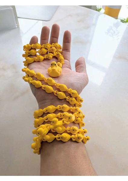 Nehir Gerdanlığı' Eklemli Sarı Ördek Zinciri - 2.5 Metre Esnek Dekoratif Oyuncak modelleri