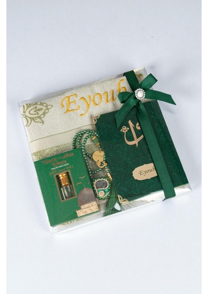 Hediyelik Kişiye Özel Isimli Seccade Seti - Yasin Kitabı, Tesbih, Zikirmatik, Esans - Yeşil fiyatları