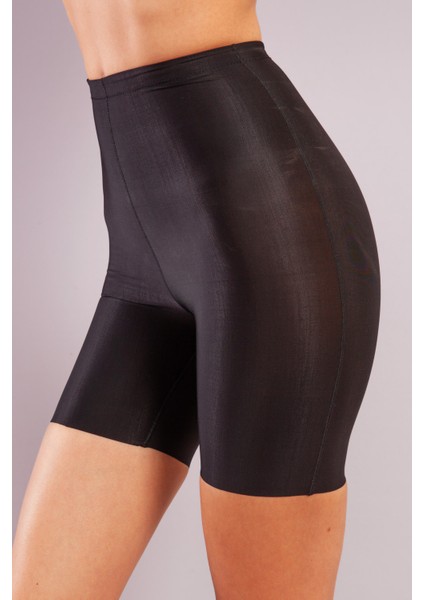 Golshan Girdle Hight Waist Micro Short Corset, Iz Yapmayan Görünmez Yüksek Bel Paçalı Siyah Korse