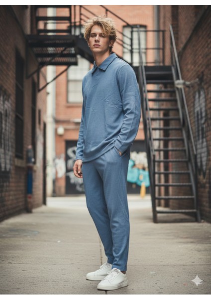 Unısex Gömlek Yaka Içi Pamuklu Cepli Regular Beli Lastikli 2'li Takım