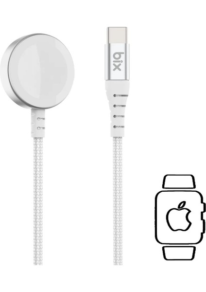 BXAWC01 Usb-C Apple Watch 1-9 ve Ultra 1-2 Uyumlu Manyetik Şarj Aleti 1 Metre