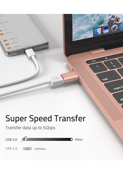 Usb-C To USB 3.0 Adaptör 2’li Set Kompakt Dönüştürücü Yüksek Performanslı Pratik Seti