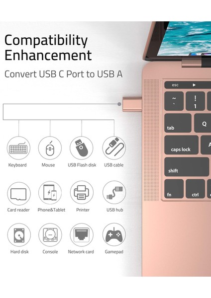 Usb-C To USB 3.0 Adaptör 2’li Set Kompakt Dönüştürücü Yüksek Performanslı Pratik Seti