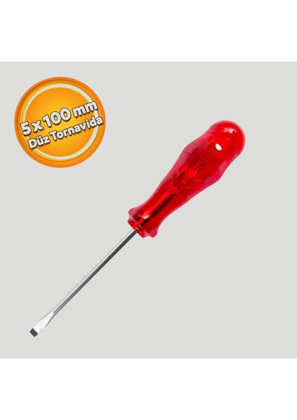 Izeltaş 5X100 mm Kraft Tornavida Düz Uçlu