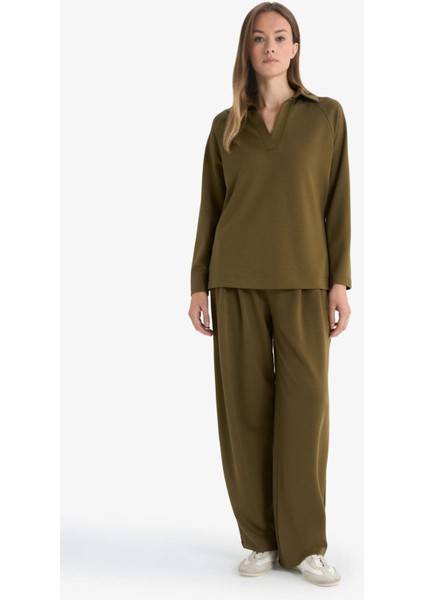 Regular Fit Kayık Yaka Uzun Kollu Tunik