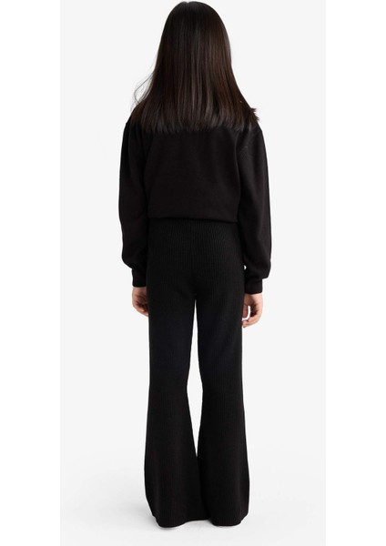 Kız Çocuk Beli Lastikli Flare Fit Triko Pantolon F3823A825WN