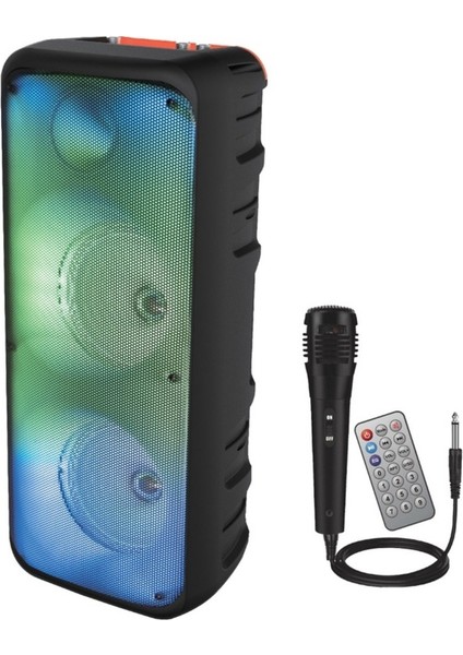 Bls-49 16W Rgb Bluetooth Mikrofonlu Kumandalı Kareoke Haporlör Kablosuz Wirelees Hoparlör