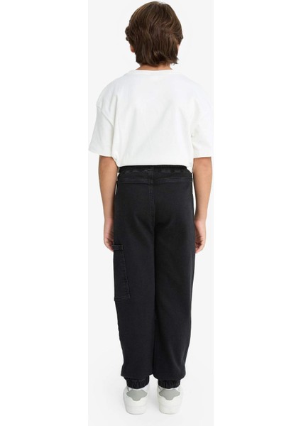 Erkek Çocuk Kargo Jogger Esnek Bantlı Paça Jean Pantolon G1653A825AU