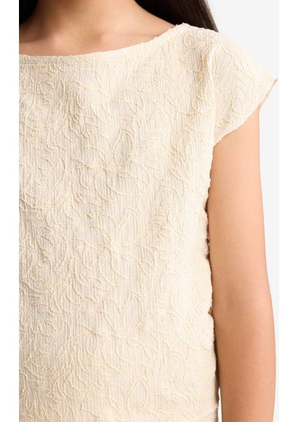 Kız Çocuk 2'li Takım Brode Kısa Kollu Tişört Pantolon G1639A825AU