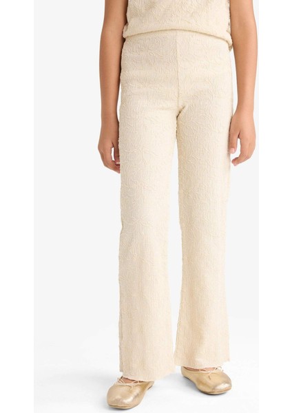 Kız Çocuk 2'li Takım Brode Kısa Kollu Tişört Pantolon G1639A825AU