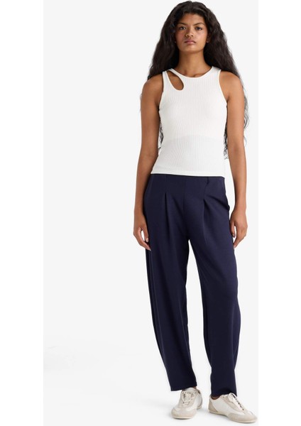 Slim Fit Dar Kesim Bisiklet Yaka Fitilli Kaşkorse Atlet A3422AX25AU