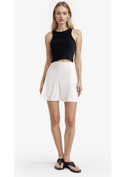 A Kesim Normal Bel Penye Astar Krep Mini Etek G1975AX25AU