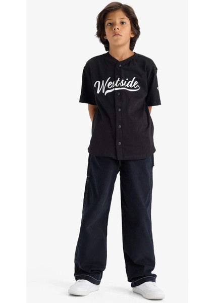 Erkek Çocuk Loose Fit Standart Paça Gabardin Pantolon G1866A825AU