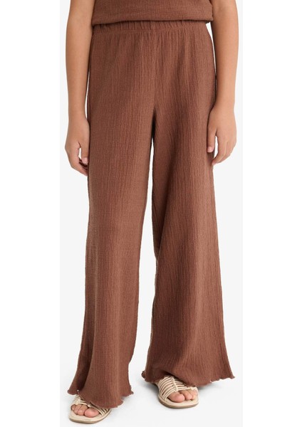 Kız Çocuk 2'li Takım Brode Kolsuz Bluz Geniş Paça Pantolon G1824A825AU