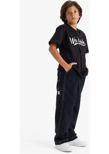 Erkek Çocuk Loose Fit Standart Paça Gabardin Pantolon G1866A825AU