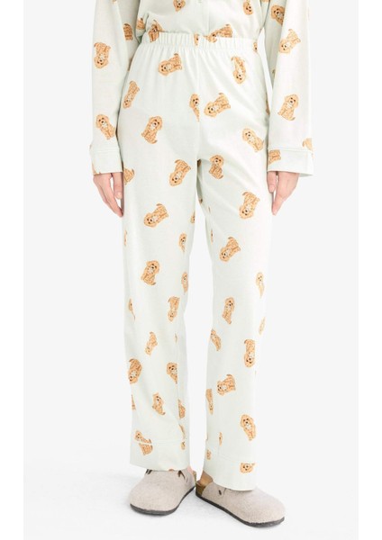 Pijama Takımı Regular Fit Köpek Desenli Uzun Kollu Üst Uzun Alt G1352AX25AU