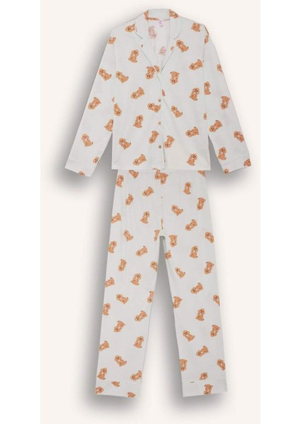 Pijama Takımı Regular Fit Köpek Desenli Uzun Kollu Üst Uzun Alt G1352AX25AU